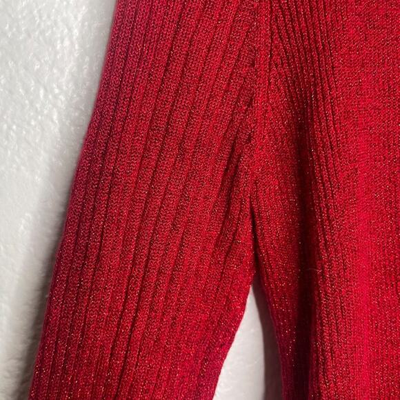 Verve Ami Womens Cardigan Sweater Size S Red Open Front Long Sleeve Pull On - Picture 9 of 16
